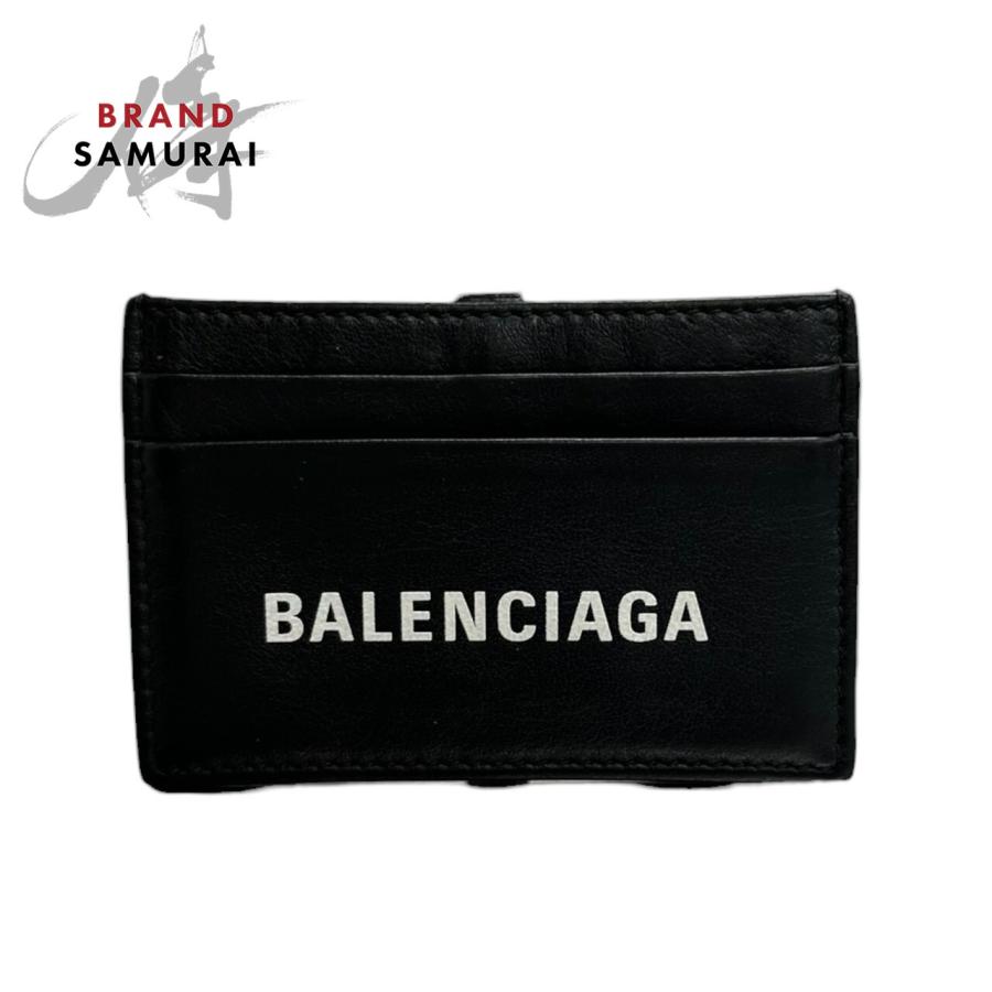 BALENCIAGA（バレンシアガ） ブラック レザー カードケース パスケース