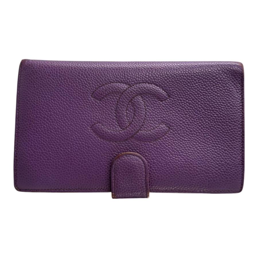 CHANEL（シャネル） ココマーク パープル 金具ゴールド キャビアスキン