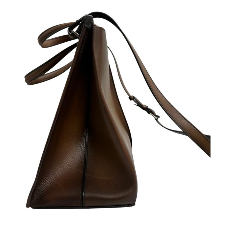 美品 Berluti ベルルッティ ルッティ ブラウン シルバー金具 レザー トートバッグ ショルダーバッグ メンズ S1-00121 【中古】 美品 Berluti ベルルッティ ルッティ ブラウン シルバー金具 レザー