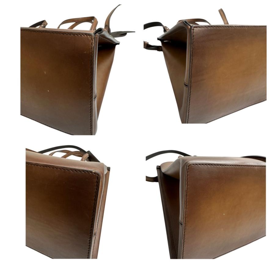 美品 Berluti ベルルッティ ルッティ ブラウン シルバー金具 レザー