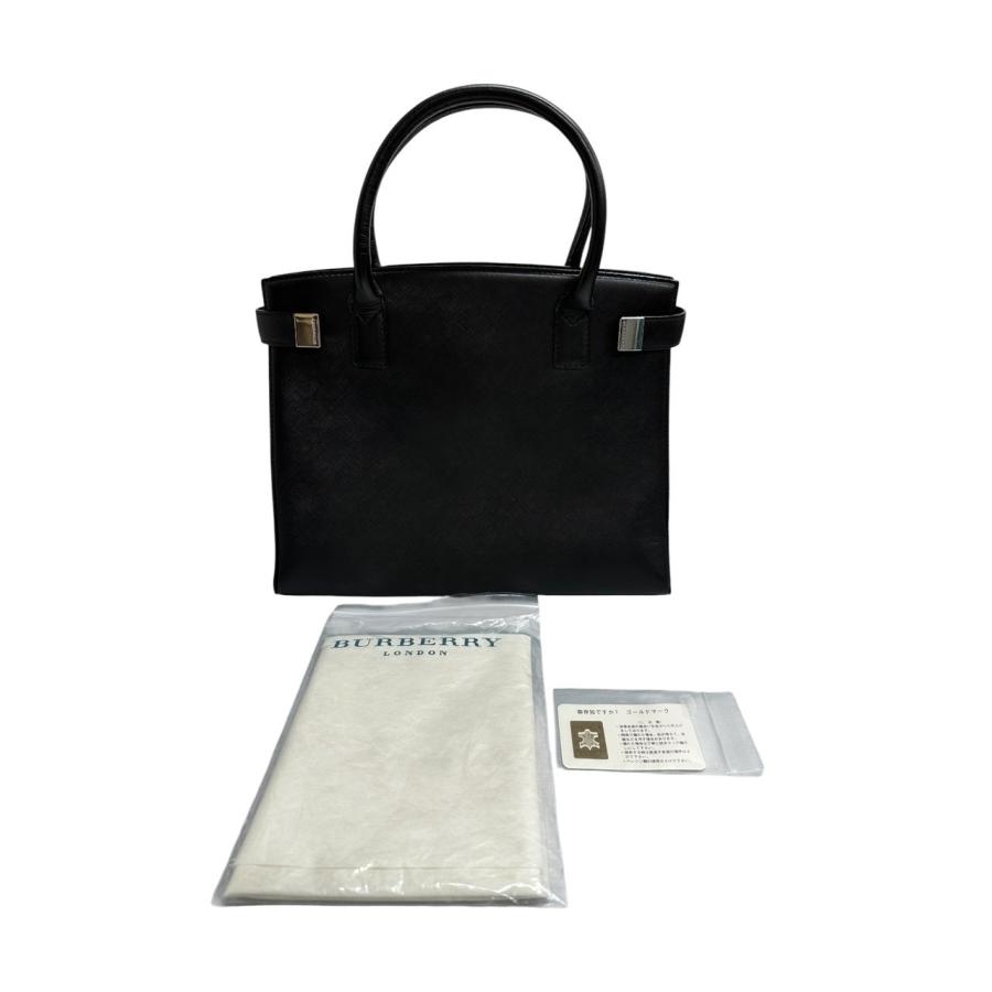 BURBERRYブラックレザーハンドバック BURBERRY（バーバリー） 美品 ブラック シルバー金具 レザー