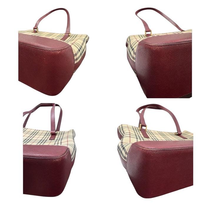 バーバリー ノバチェック A4収納 ハンドバッグ ベージュ キャンバス レザー BURBERRY（バーバリー） ノバチェック ベージュ ボールドー キャンバス