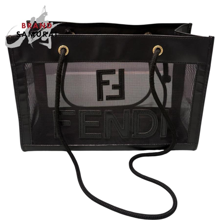 ふ FENDI フェンディ パイソン トートバッグ ショルダーバッグ ロゴ金具 A4