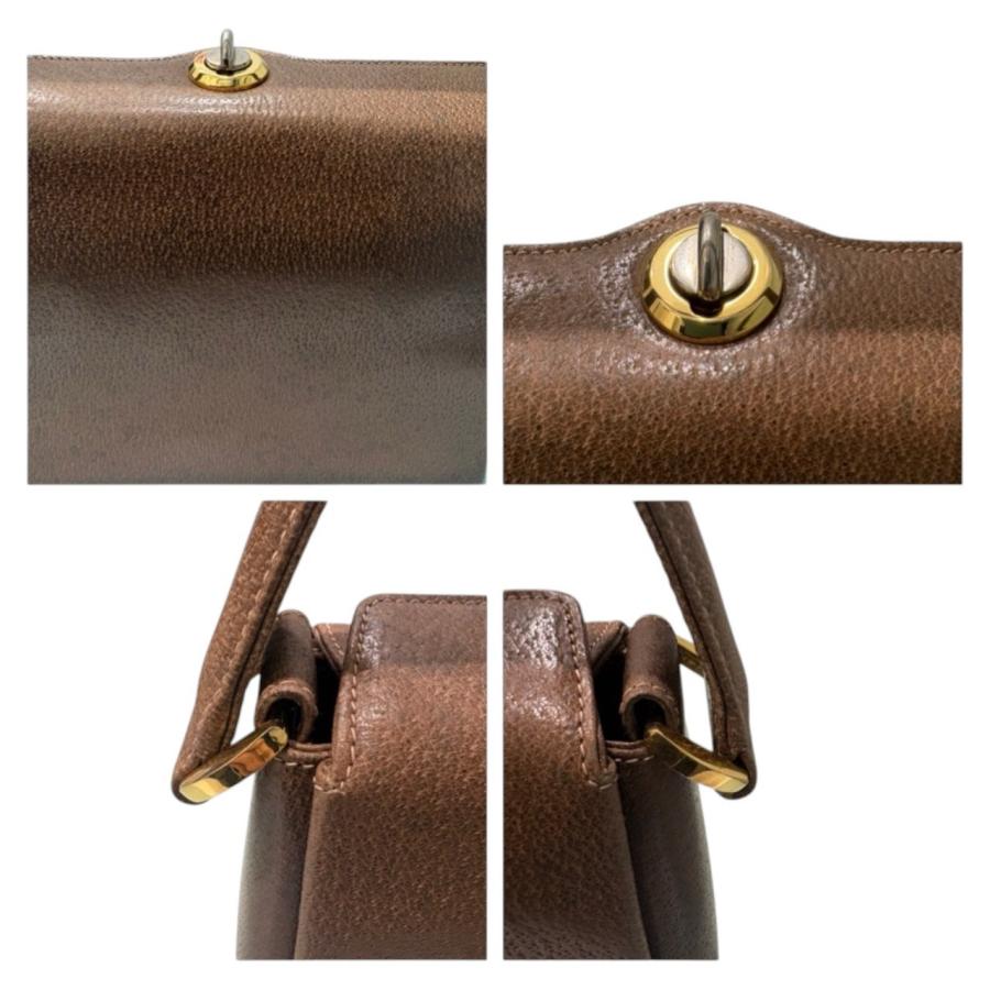 GUCCI（グッチ） カーフレザー ブラウン ゴールド金具 レザー