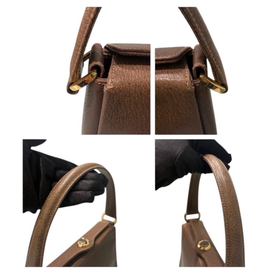 GUCCI（グッチ） カーフレザー ブラウン ゴールド金具 レザー