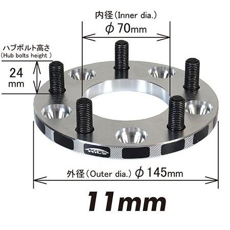 Kics キックス ワイドトレッドスペーサー 11mm 5H 100 M12-P1.25