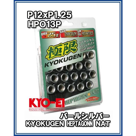 kics 極限 貫通ナット M12×P1.25 パールシルバー 20個 HP013P 協永産業