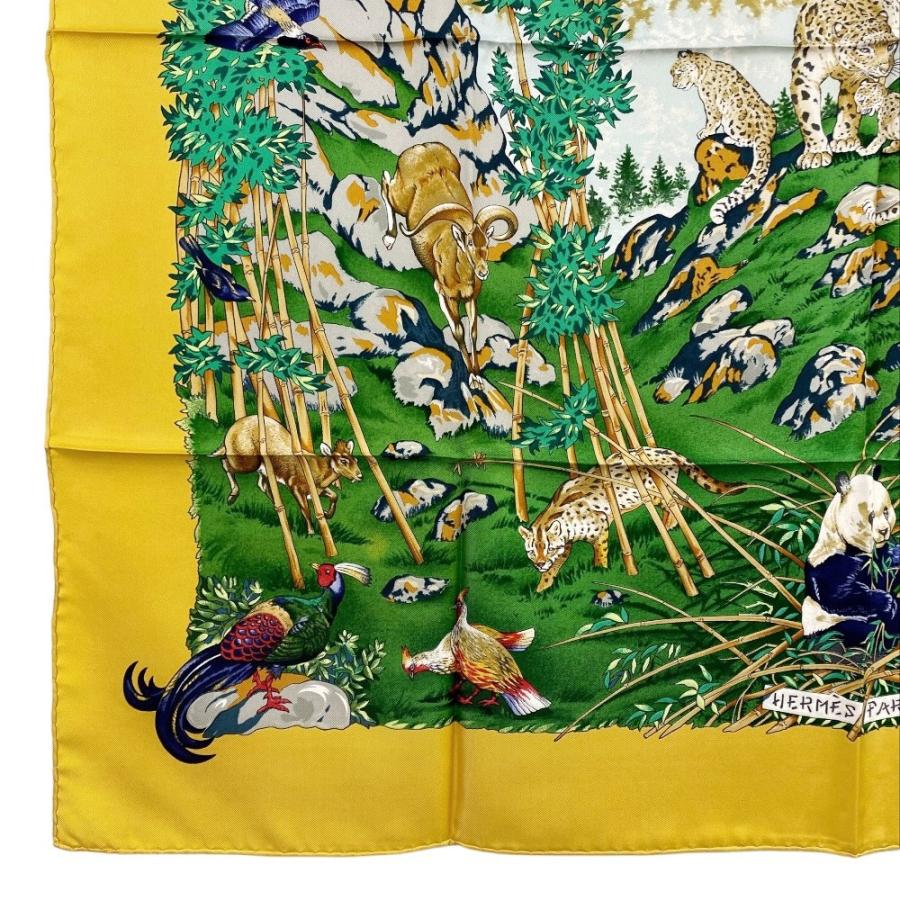 ▽値下げ▽ □新同□ エルメス スカーフ カレ 90 SICHUAN 四川省 動物