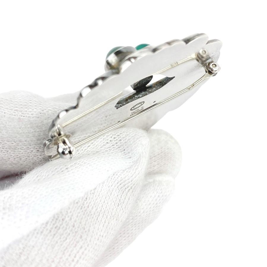 ◆お値打ち品◆　■美品■　ジョージジェンセン ブローチ グリーンアゲイト 鳥 SV シルバー 165 【106347】 |  | 05