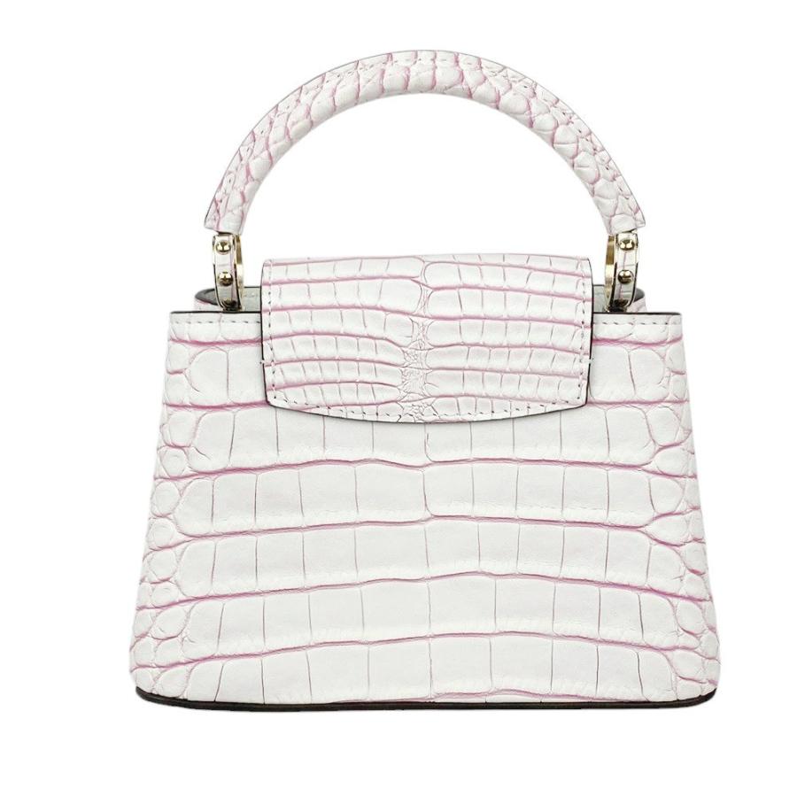 ■未使用■　ルイヴィトン カプシーヌMINI 2WAY ハンド バッグ エキゾチック レザー クロコダイル ホワイト ピンク N99622 箱 【1224】□ |  | 01