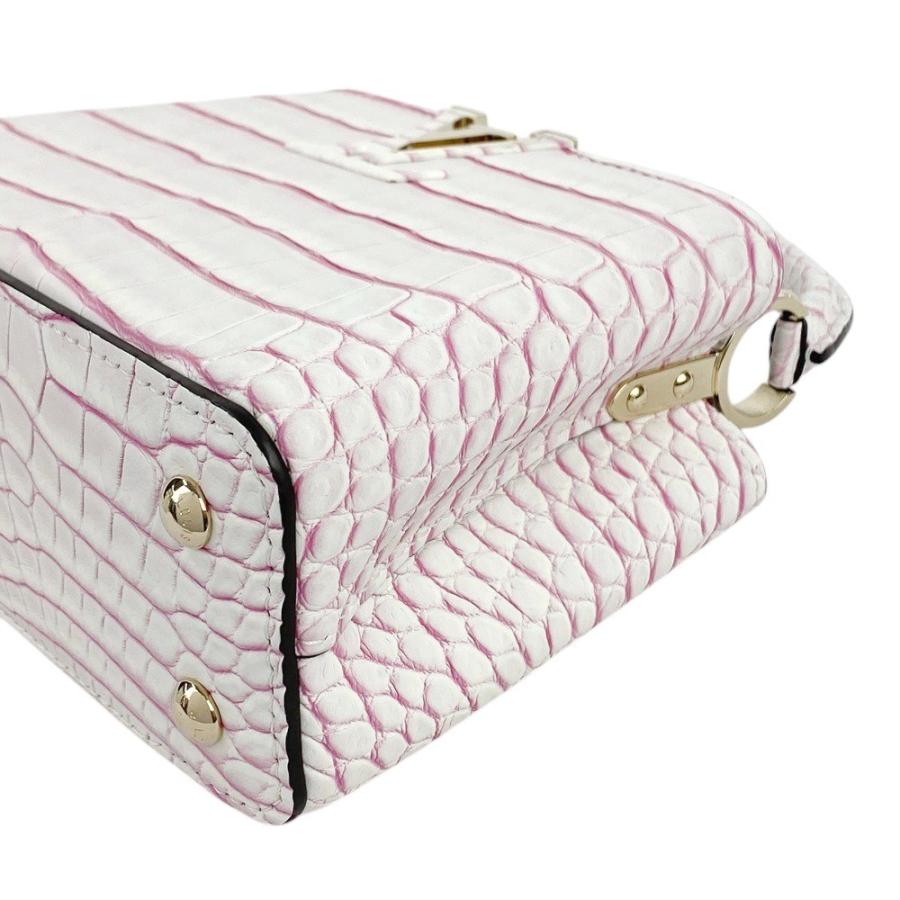 ■未使用■　ルイヴィトン カプシーヌMINI 2WAY ハンド バッグ エキゾチック レザー クロコダイル ホワイト ピンク N99622 箱 【1224】□ |  | 03