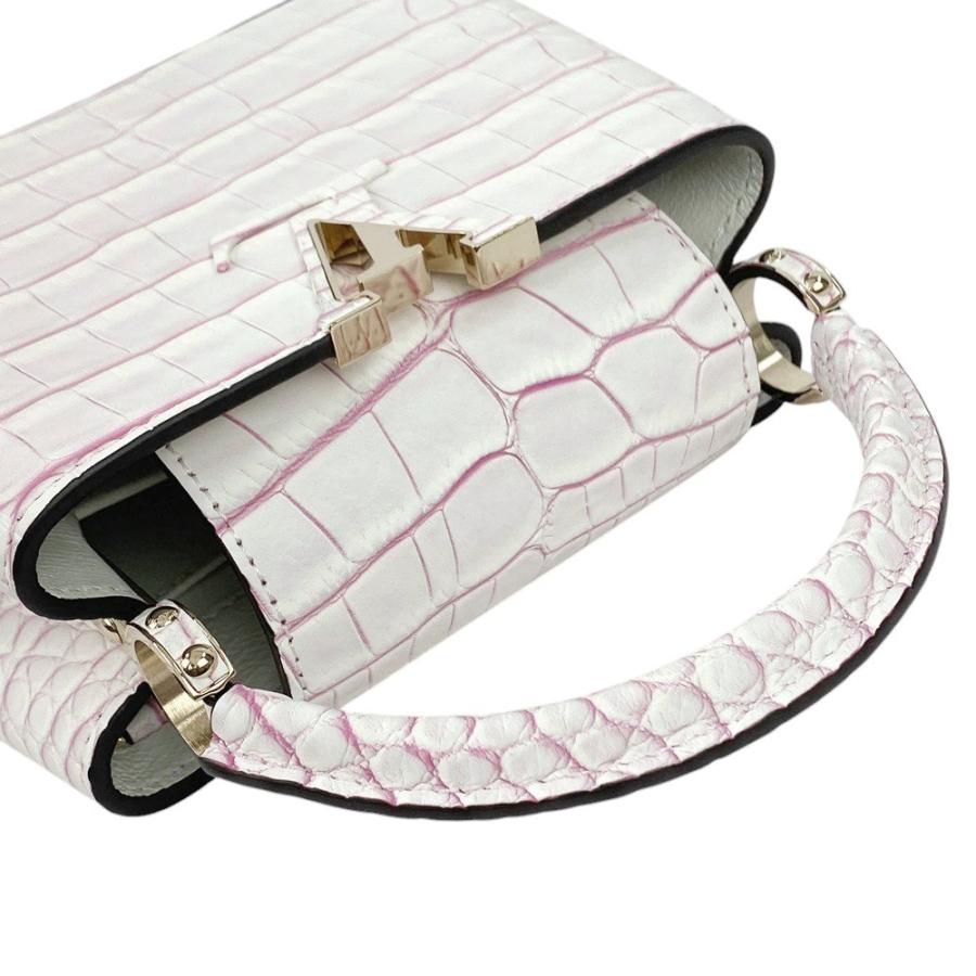 ■未使用■　ルイヴィトン カプシーヌMINI 2WAY ハンド バッグ エキゾチック レザー クロコダイル ホワイト ピンク N99622 箱 【1224】□ |  | 05
