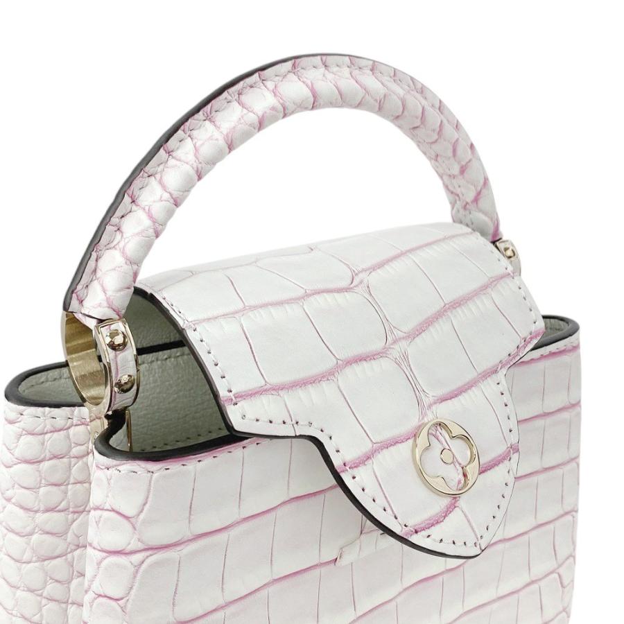 ■未使用■　ルイヴィトン カプシーヌMINI 2WAY ハンド バッグ エキゾチック レザー クロコダイル ホワイト ピンク N99622 箱 【1224】□ |  | 07