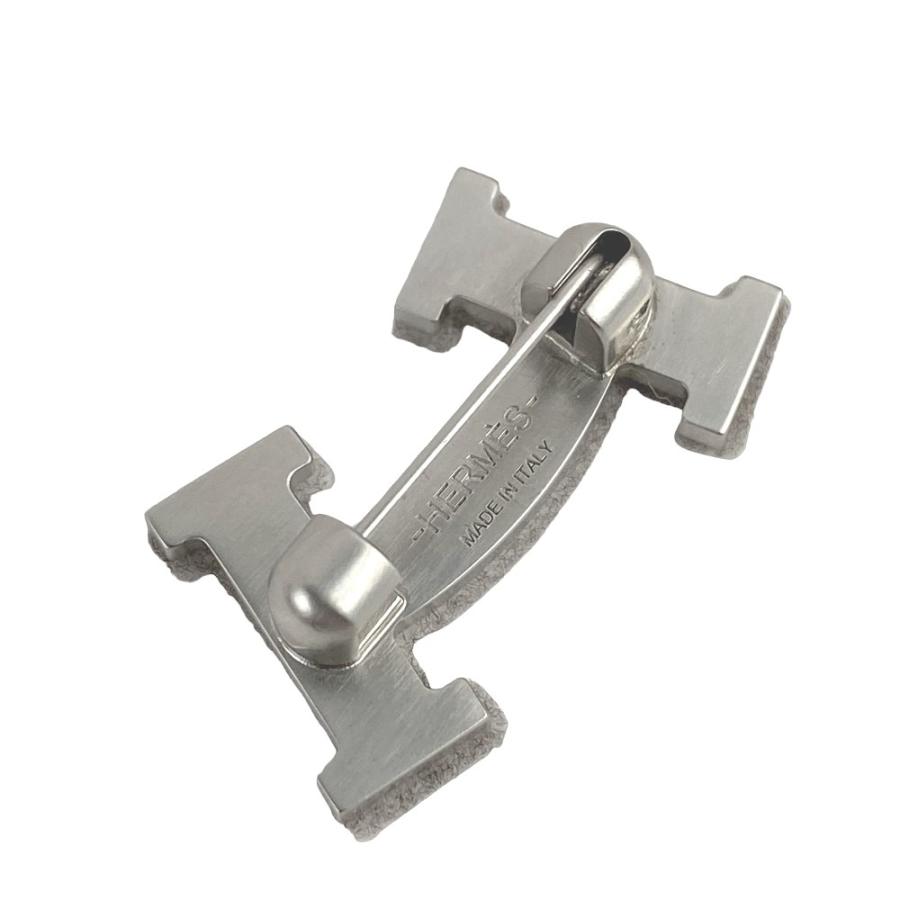 ■未使用■　エルメス H ロゴ スマイル モチーフ ピン ブローチ シルバー 箱 【123023】 |  | 02