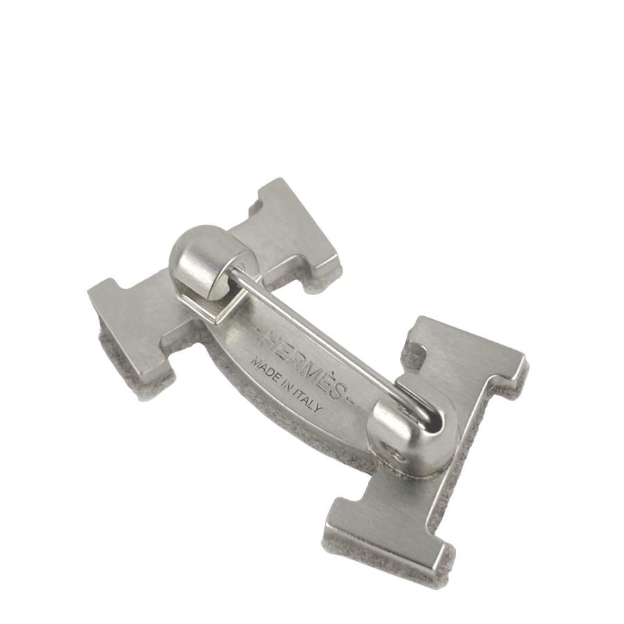 ■未使用■　エルメス H ロゴ スマイル モチーフ ピン ブローチ シルバー 箱 【123023】 |  | 03