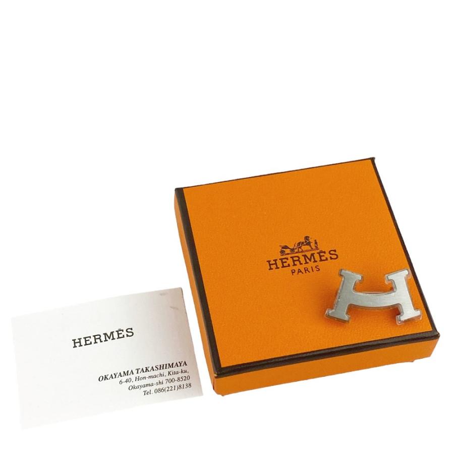 ■未使用■　エルメス H ロゴ スマイル モチーフ ピン ブローチ シルバー 箱 【123023】 |  | 07