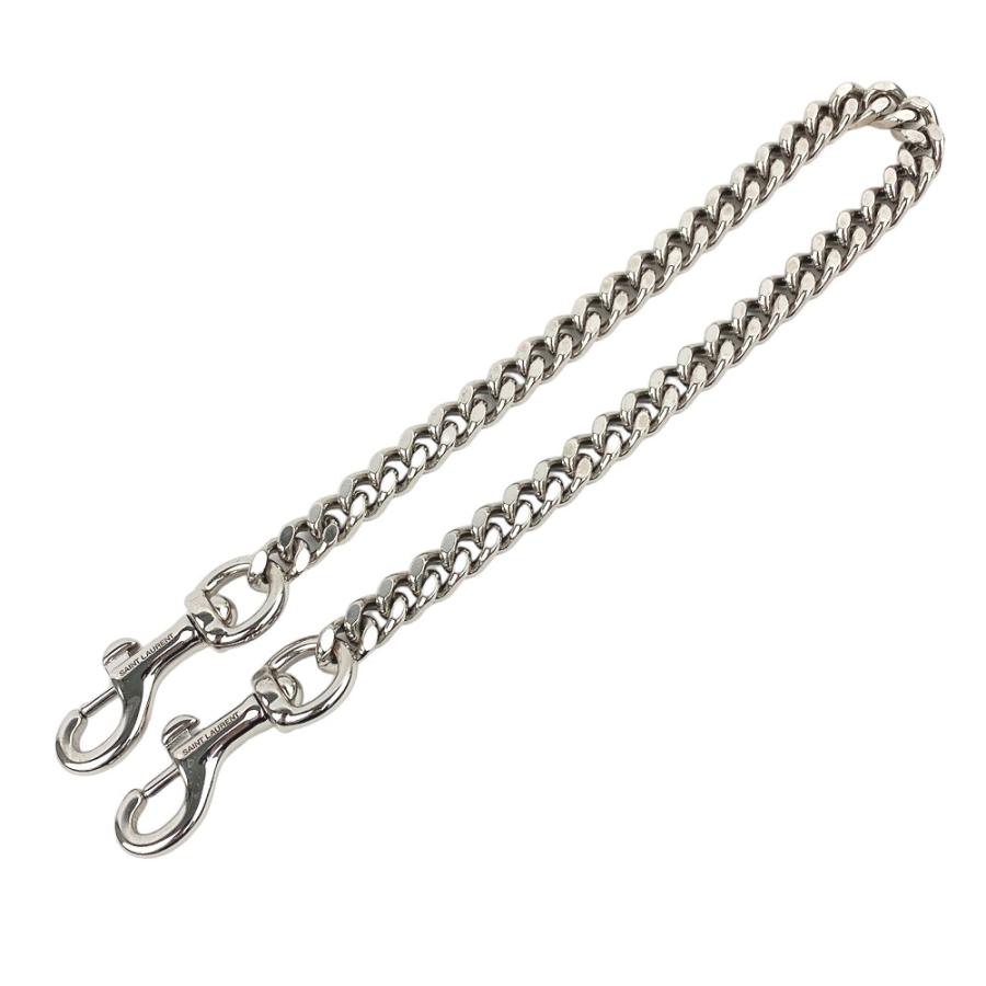 ■美品■　サンローラン チェーン ウォレット 二つ折り 財布 レザー ブラック 584104 【128783】 □美品□ サンローラン チェーン ウォレット 二つ折り 財布 レザー
