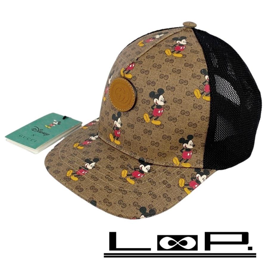■未使用■　グッチ 帽子 キャップ ミニGGスプリーム ミッキー ディズニー ブラウン 602979 #58 ＃M 【13680】6 | 