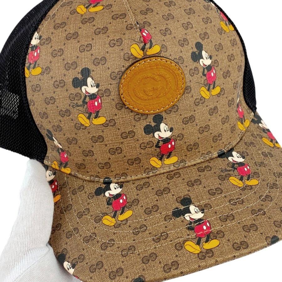 ■未使用■　グッチ 帽子 キャップ ミニGGスプリーム ミッキー ディズニー ブラウン 602979 #58 ＃M 【13680】6 |  | 03