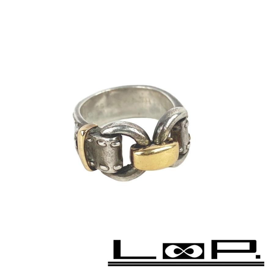 □美品□ヴィンテージ□ エルメス ベルト モチーフ リング 指輪 コンビ