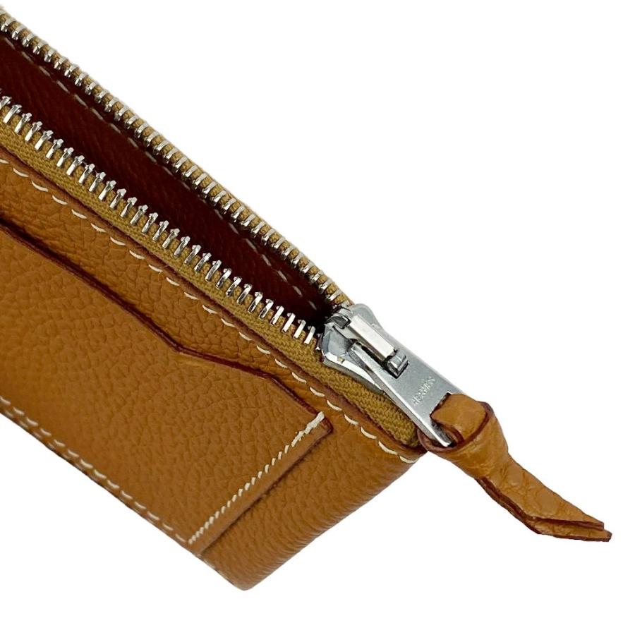 □新同□ エルメス クラリス PM 財布 小銭入れ トゴ ゴールド □D刻 箱  