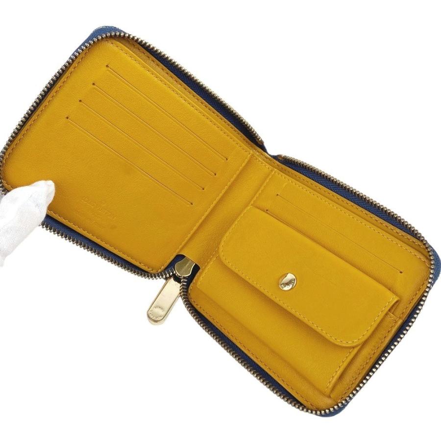 ■新同■　ルイヴィトン ミニ ジッピー ウォレット コンパクト 二つ折り財布 モノグラム デニム ブルー 青 M95342 箱 【156427】 LOUIS VUITTON（ルイ・ヴィトン） ミニジッピーウォレット 二つ折り