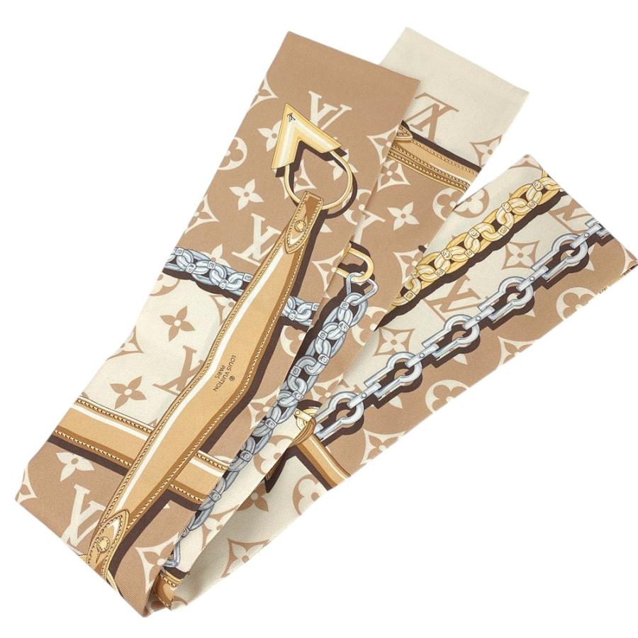 ■新品■2025年■　ルイヴィトン バンドー モノグラム コンフィデンシャル スカーフ デュンヌ シルク M79569 箱 【15721】1 |  | 02