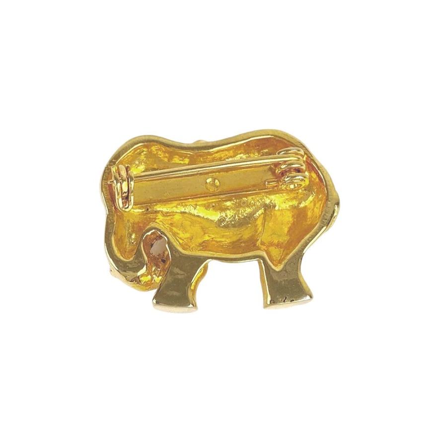 ◆SALE◆　■美品■　エルメス ブローチ エレファント 象 アニマル モチーフ ゴールド GP 【168109】 |  | 01