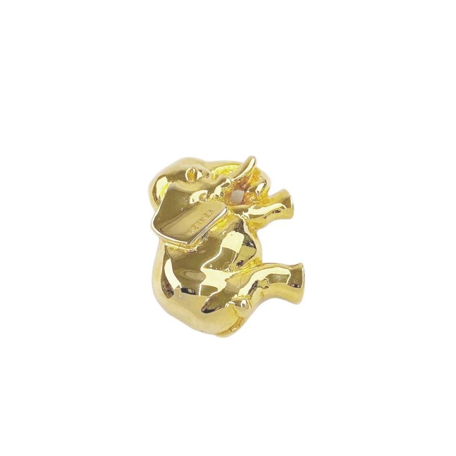 ◆SALE◆　■美品■　エルメス ブローチ エレファント 象 アニマル モチーフ ゴールド GP 【168277】 |  | 02