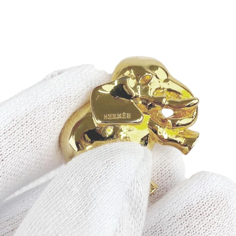 ◆SALE◆　■美品■　エルメス ブローチ エレファント 象 アニマル モチーフ ゴールド GP 【168277】 |  | 05