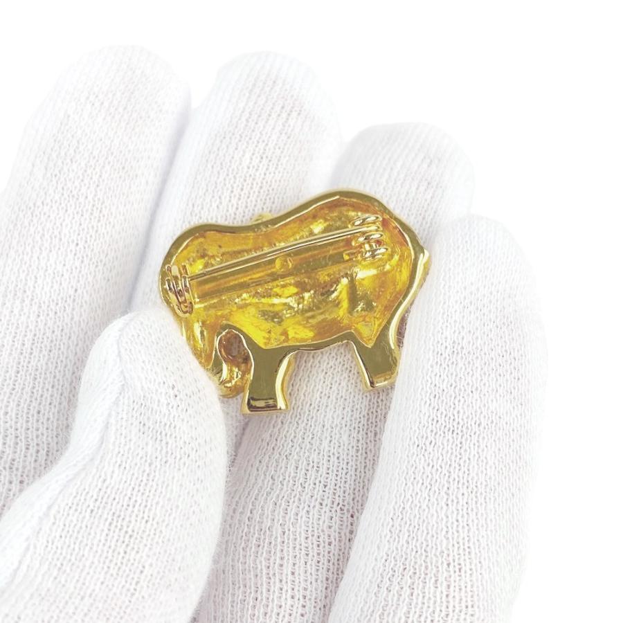 ◆SALE◆　■美品■　エルメス ブローチ エレファント 象 アニマル モチーフ ゴールド GP 【168277】 |  | 06