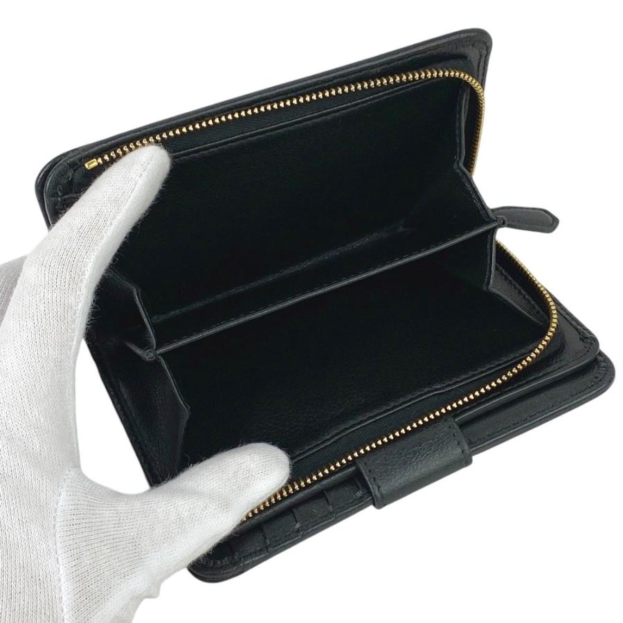 ◇SALE◇ □中古□ プラダ 2つ折り 財布 カーフ NERO 1ML225 箱
