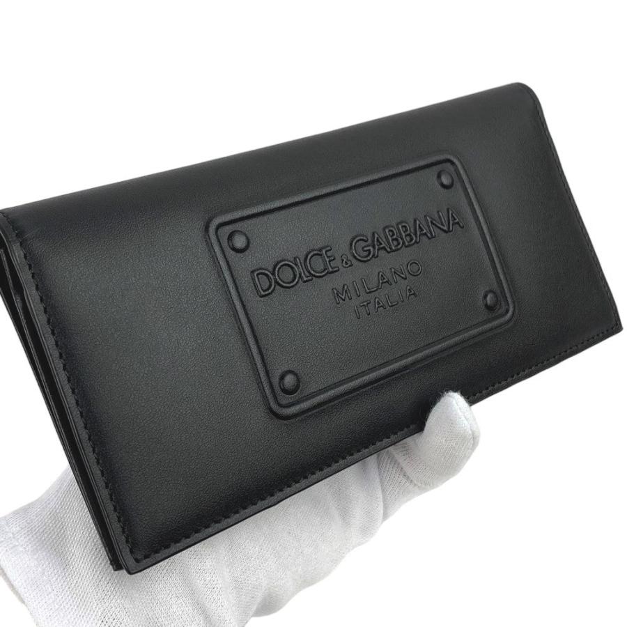 □未使用□ ドルチェ＆ガッパーナ ドルガバ エンボスロゴ 長財布 二  