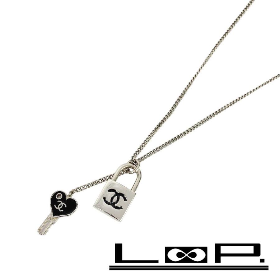 □美品□ シャネル カデナ 鍵 カギ ハート ネックレス アクセサリー SS