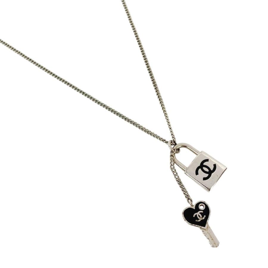 □美品□ シャネル カデナ 鍵 カギ ハート ネックレス アクセサリー SS 