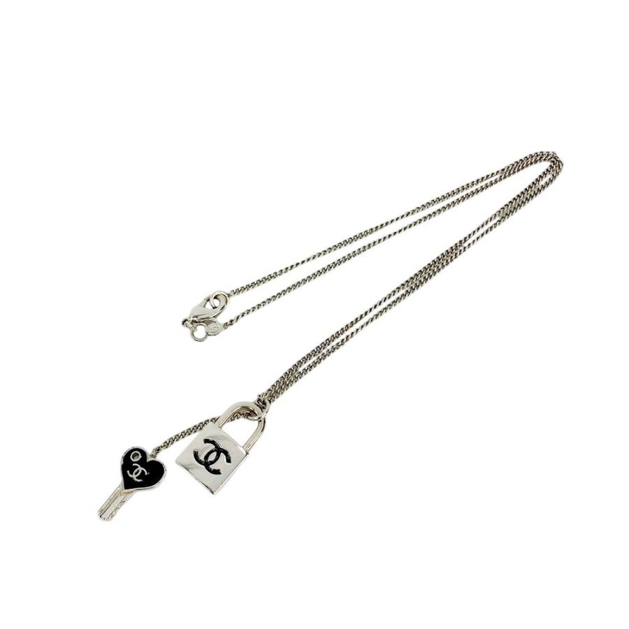 □美品□ シャネル カデナ 鍵 カギ ハート ネックレス アクセサリー SS