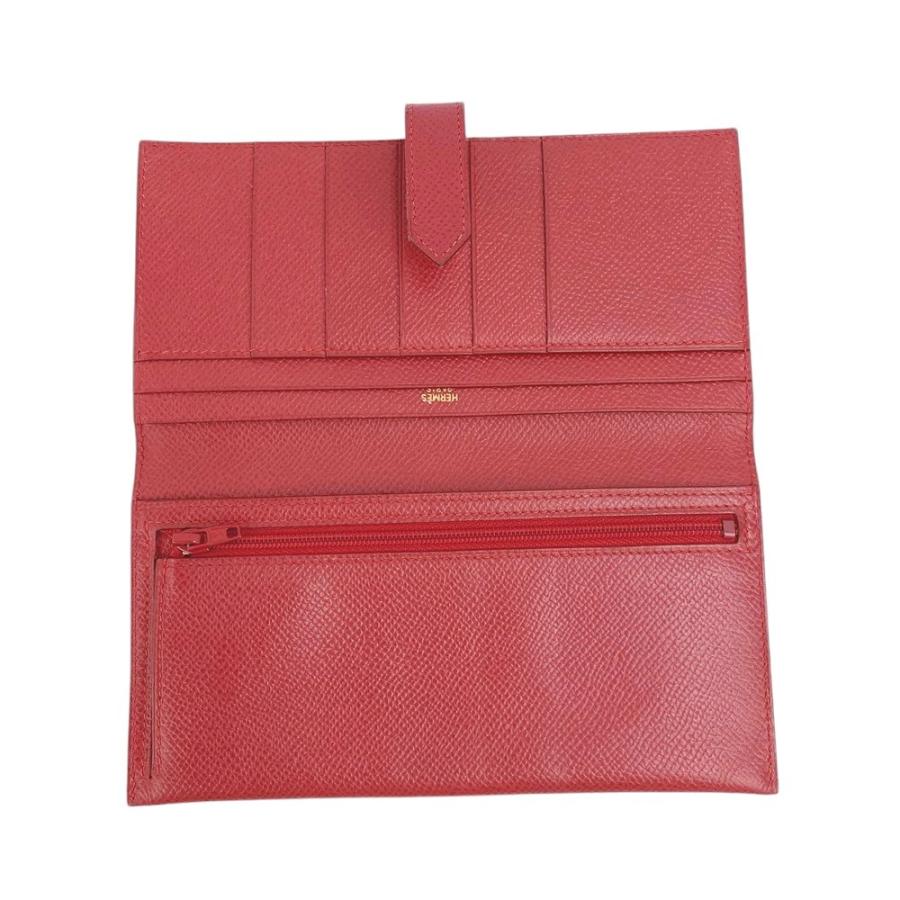 ■美品■　エルメス ベアン クラシック 長財布 クシュベル レッド □B刻 箱 【194771】★ □美品□ エルメス ベアン クラシック 長財布 クシュベル レッド □B刻