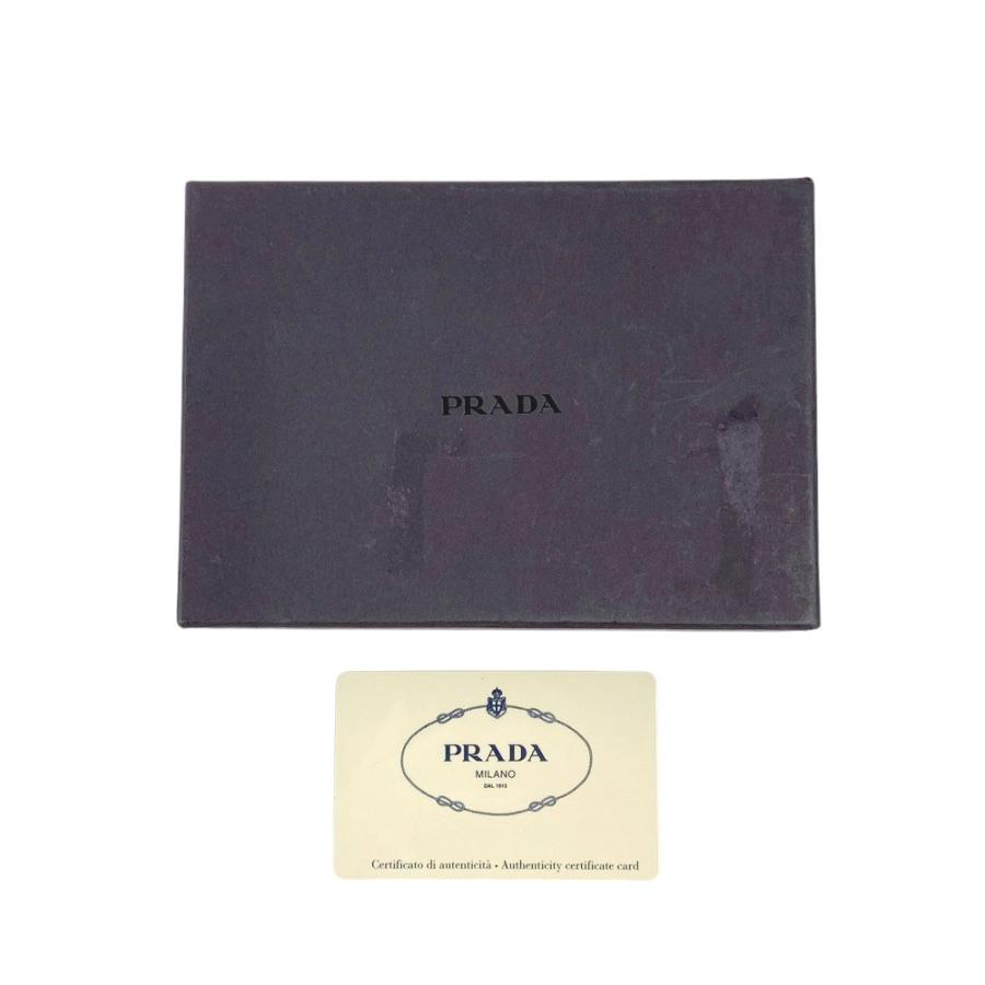 □未使用□ プラダ 2つ折り 財布 メンズ レザー ブラック NERO M738 箱  