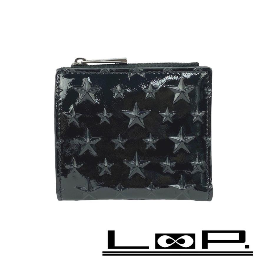 ◆SALE◆　■未使用■　ジミーチュウ ハニ HANNI WIQ 二つ折り コンパクト 財布 パテント レザー ブラック 黒 箱 【201516】〇 ◇SALE◇ □未使用□ ジミーチュウ ハニ HANNI WIQ 二つ折り