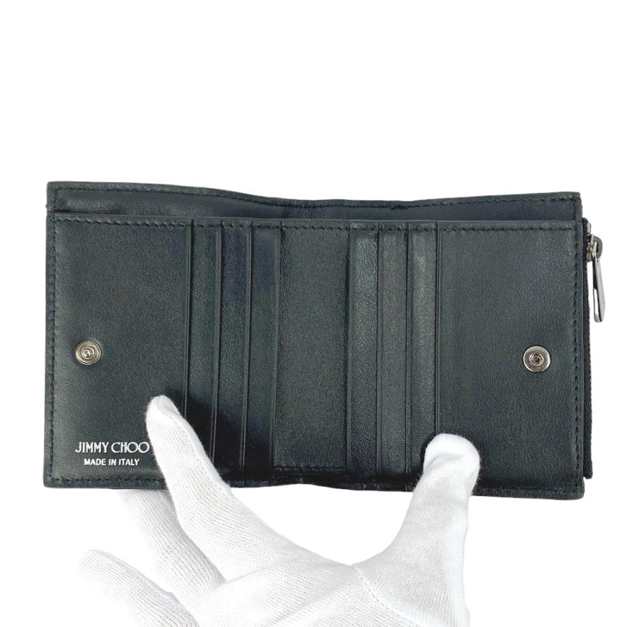◆SALE◆　■未使用■　ジミーチュウ ハニ HANNI WIQ 二つ折り コンパクト 財布 パテント レザー ブラック 黒 箱 【201516】〇 ◇SALE◇ □未使用□ ジミーチュウ ハニ HANNI WIQ 二つ折り