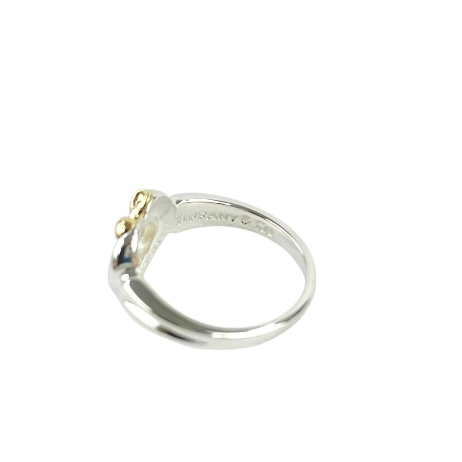 □新同□磨き済□ ティファニー ハート リボン リング 8号