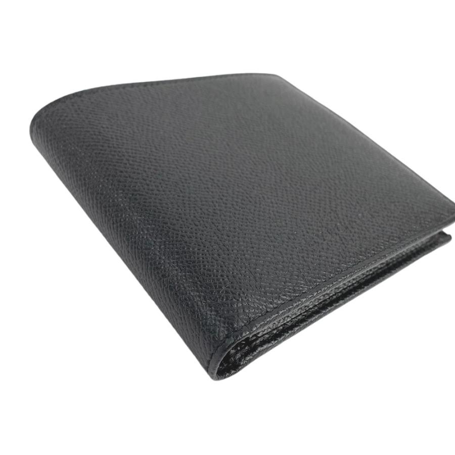 □未使用□ ブルガリ 2つ折り 財布 ロゴ メンズ レザー ブラック 黒 箱  