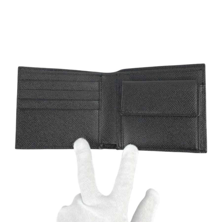 □未使用□ ブルガリ 2つ折り 財布 ロゴ メンズ レザー ブラック 黒 箱  