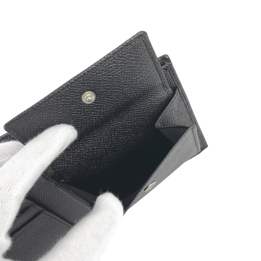 □未使用□ ブルガリ 2つ折り 財布 ロゴ メンズ レザー ブラック 黒 箱