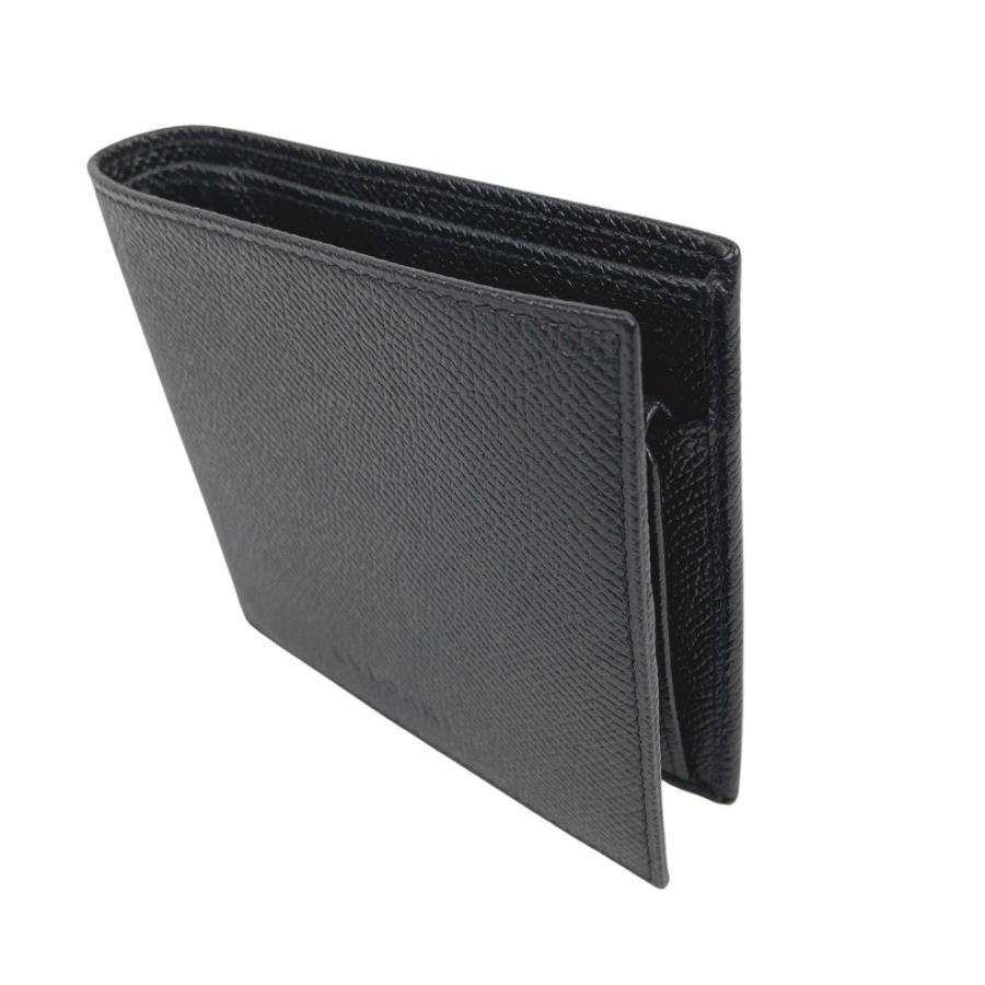 □未使用□ ブルガリ 2つ折り 財布 ロゴ メンズ レザー ブラック 黒 箱  