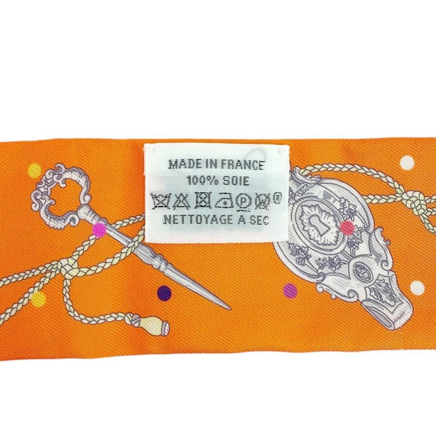 美品✨ エルメス ツイリー ブランデンブルク スカーフ オレンジ HERMES（エルメス） ツイリー 飾緒とブランデンブルク飾り Galons et