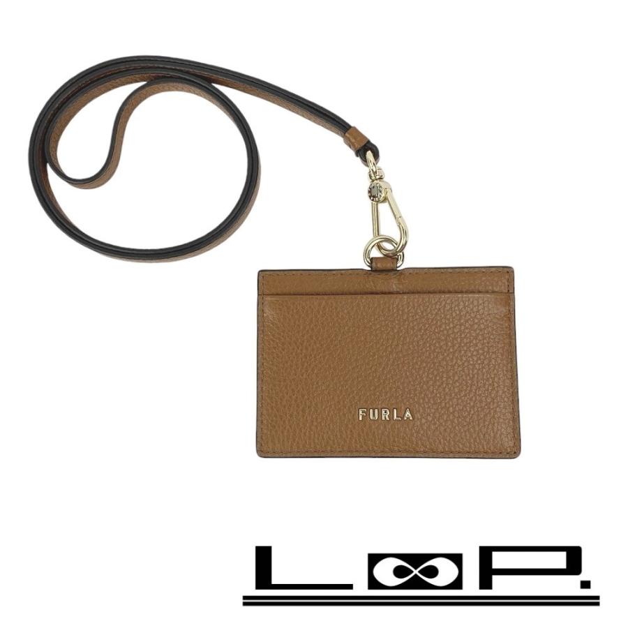 ■未使用■　フルラ ID カードホルダー バッジホルダー パスケース レザー ブラウン PU47RZY BX0433 03B00 箱 【205552】★ □未使用□ フルラ ID カードホルダー バッジホルダー パスケース