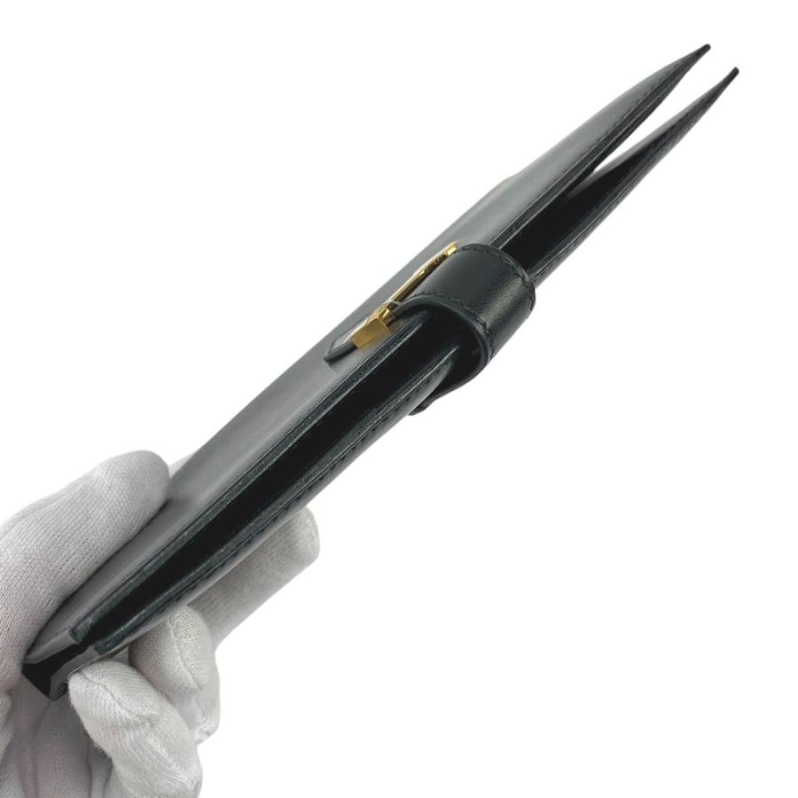 □新同□ エルメス ベアン 長財布 ブラック ゴールド ボックスカーフ