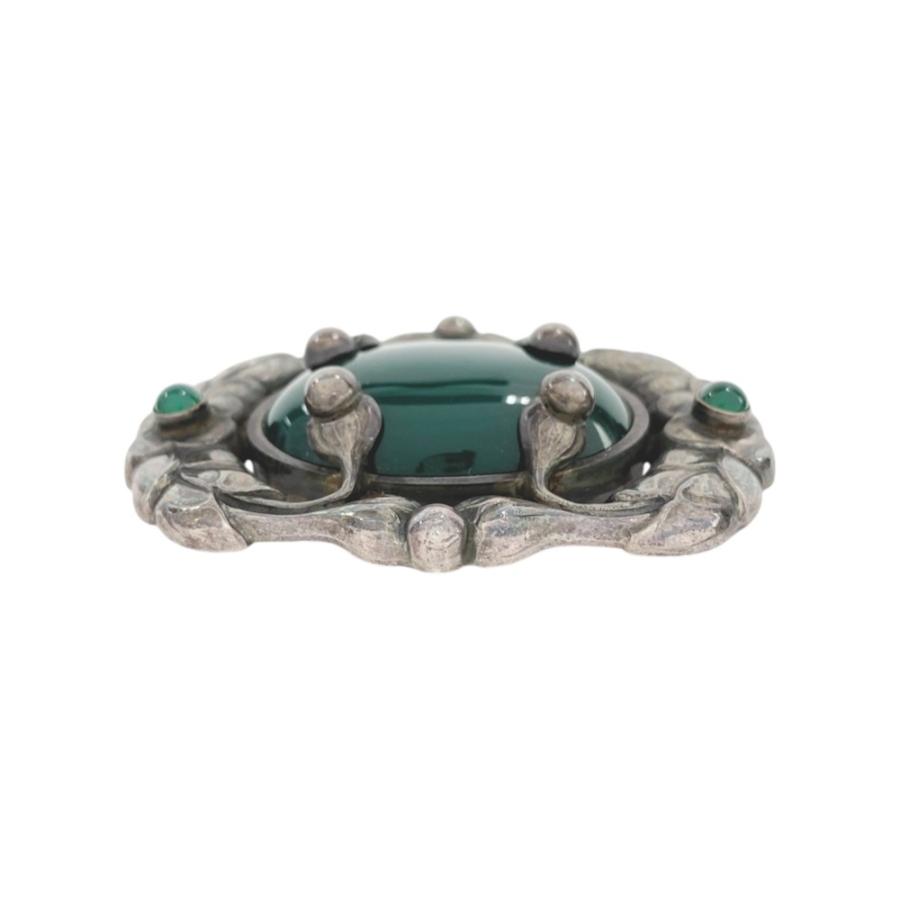 ■美品■ヴィンテージ■　ジョージジェンセン 帯留め アクセサリー グリーンアゲート SV 925 ＃169 【206351】★ |  | 03