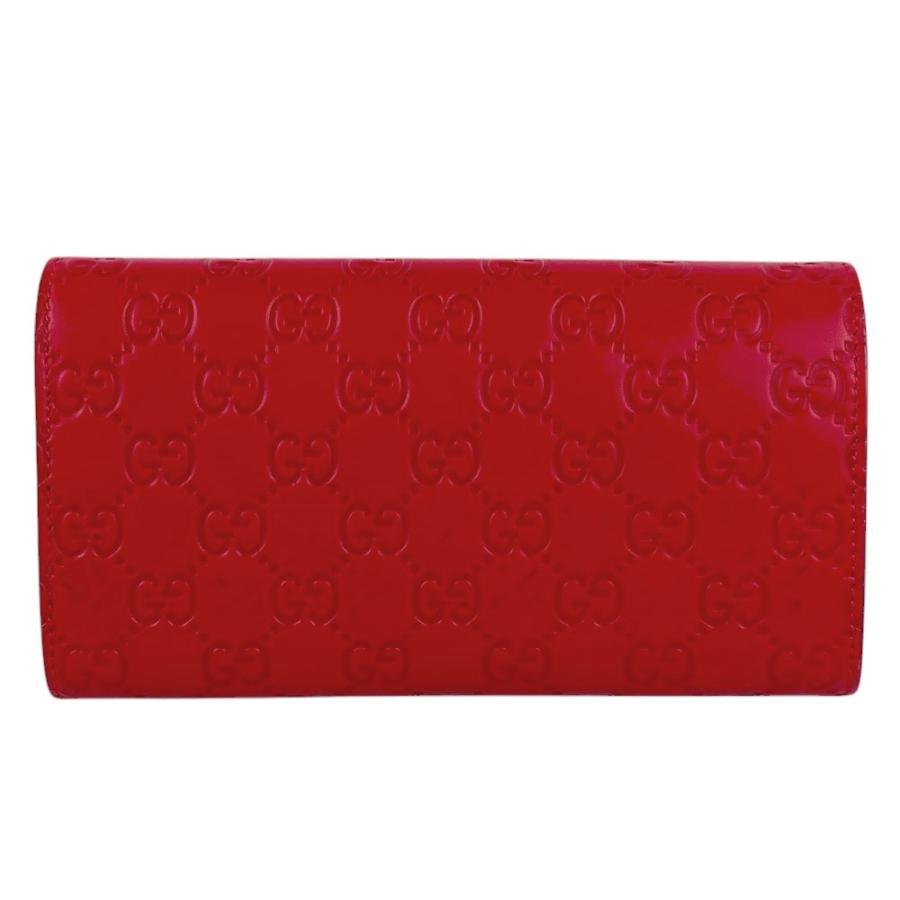◇SALE◇ □新同□ グッチ グッチシマ リボン 長財布 レザー レッド
